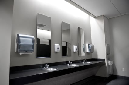 Commercial bathroom plumbing services in New York City.